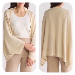 Nordstrom Rack OS beige burnt 4% wool essential shrug